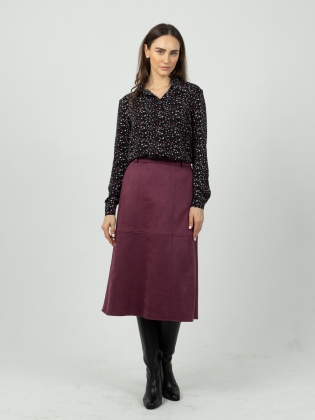 Женская одежда, замшевая юбка, артикул: 1056-0878, Цвет: Бордовый,  Фабрика Трика, фото №1.