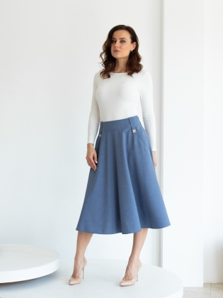 Женская одежда, юбка, артикул: 1045-0548, Цвет: темно синий,  Фабрика Трика, фото №1.