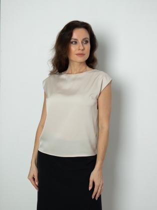 Женская одежда, блуза, артикул: 989-0757, Цвет: бежевый,  Фабрика Трика, фото №1.