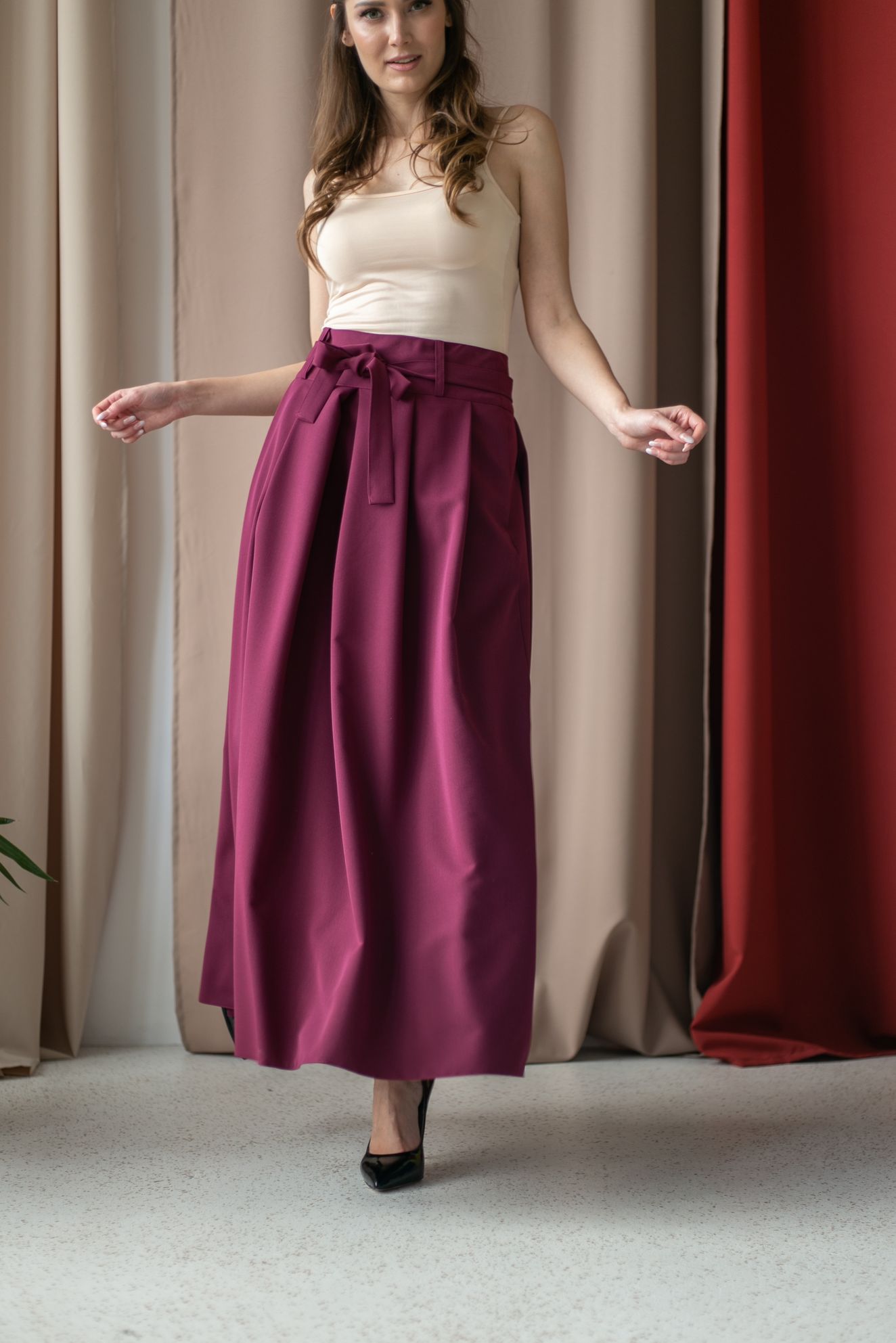 Женская одежда, юбка, артикул: 337-0517, Цвет: Бордовый,  Фабрика Трика, фото №1