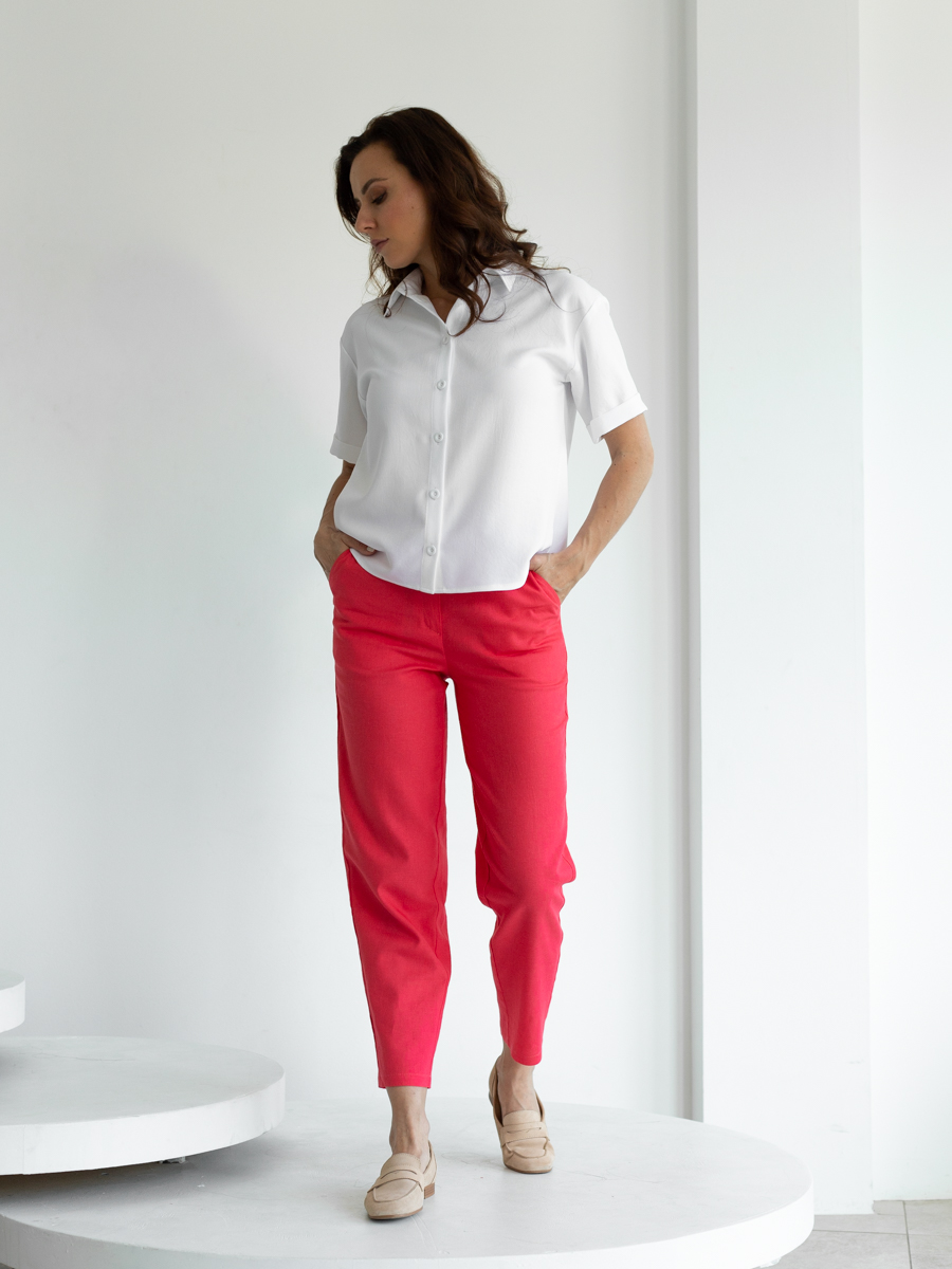 Женская одежда, брюки, артикул: 4474-0900, Цвет: коралловый,  Фабрика Трика, фото №1
