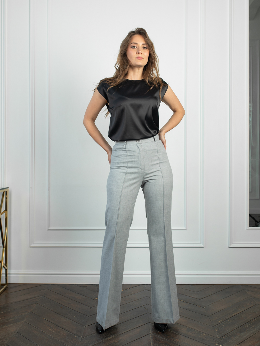 Женская одежда, брюки, артикул: 4476-0032, Цвет: светло-серый,  Фабрика Трика, фото №1