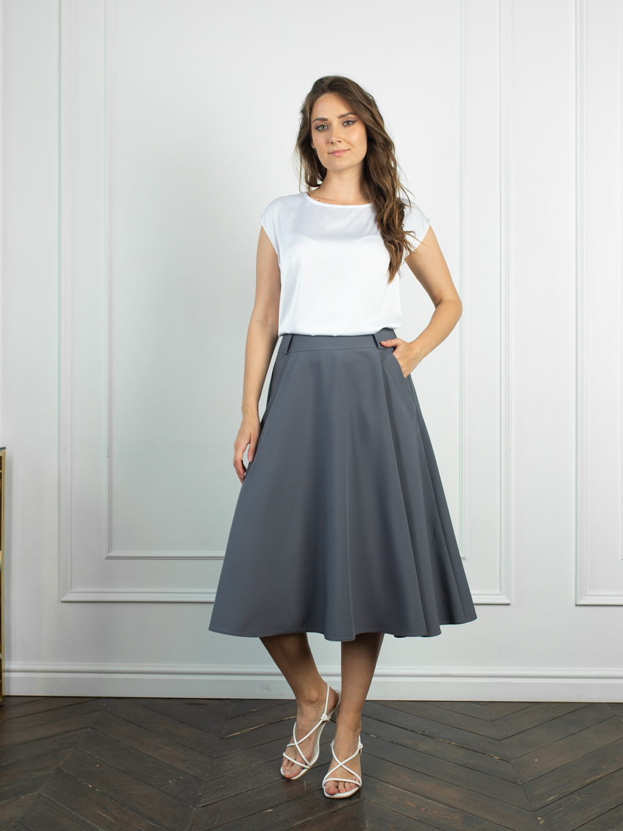Женская одежда, юбка, артикул: 1049-0809, Цвет: серый,  Фабрика Трика, фото №1