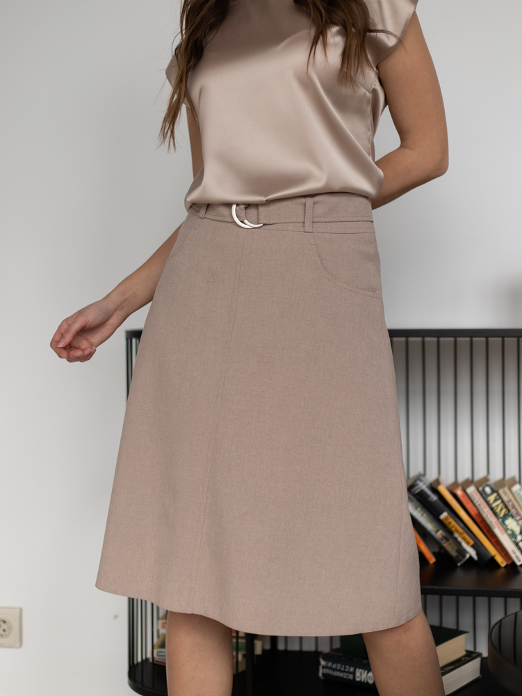 Женская одежда, юбка, артикул: 1001-0682, Цвет: бежевый,  Фабрика Трика, фото №1