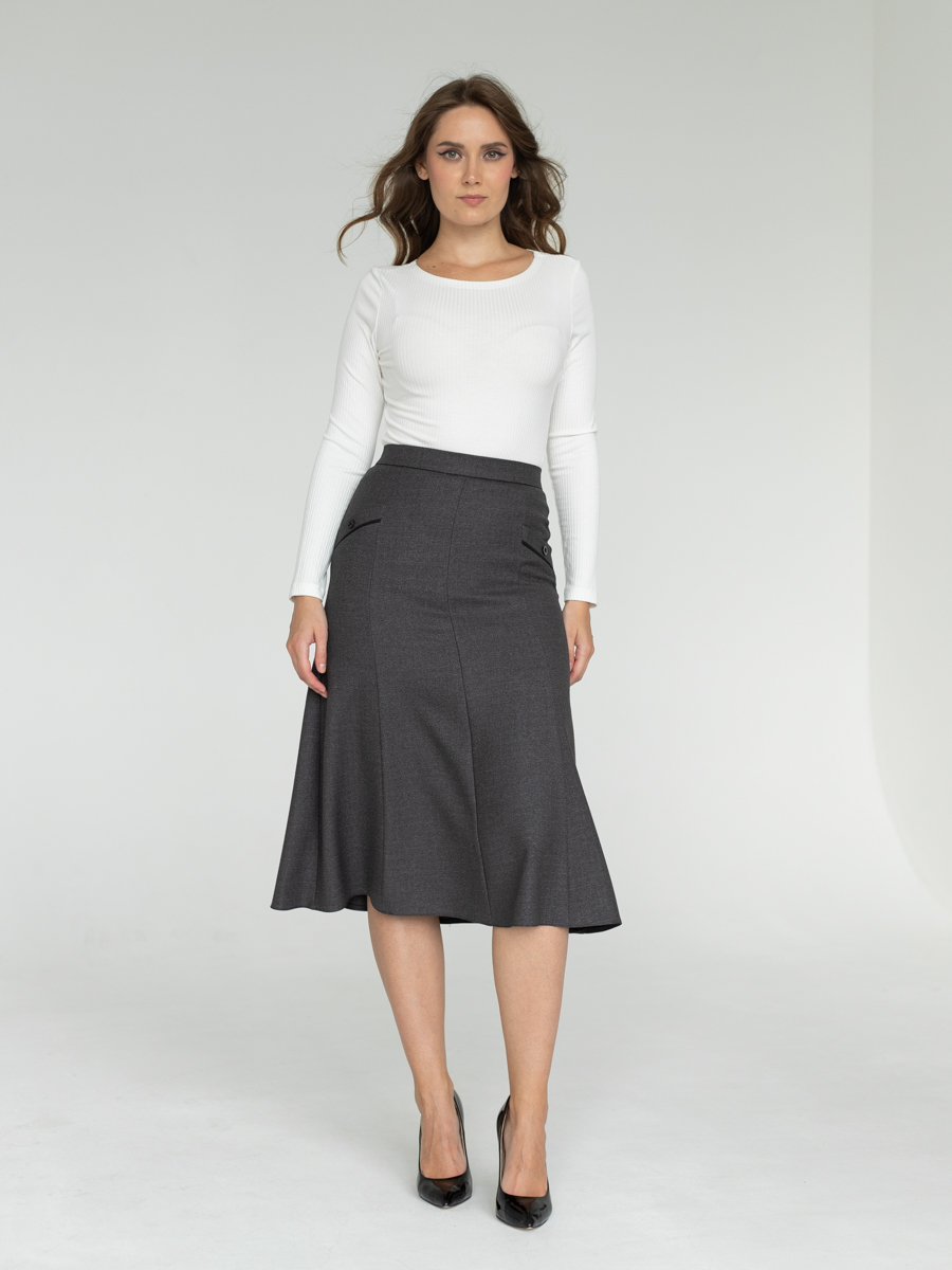 Женская одежда, юбка, артикул: 1050-0124, Цвет: серый,  Фабрика Трика, фото №1