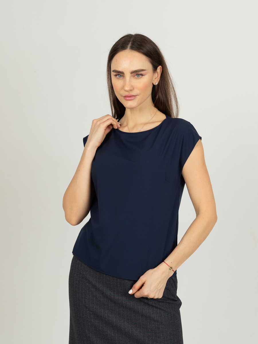 Женская одежда, блуза, артикул: 989-0838, Цвет: синий,  Фабрика Трика, фото №1