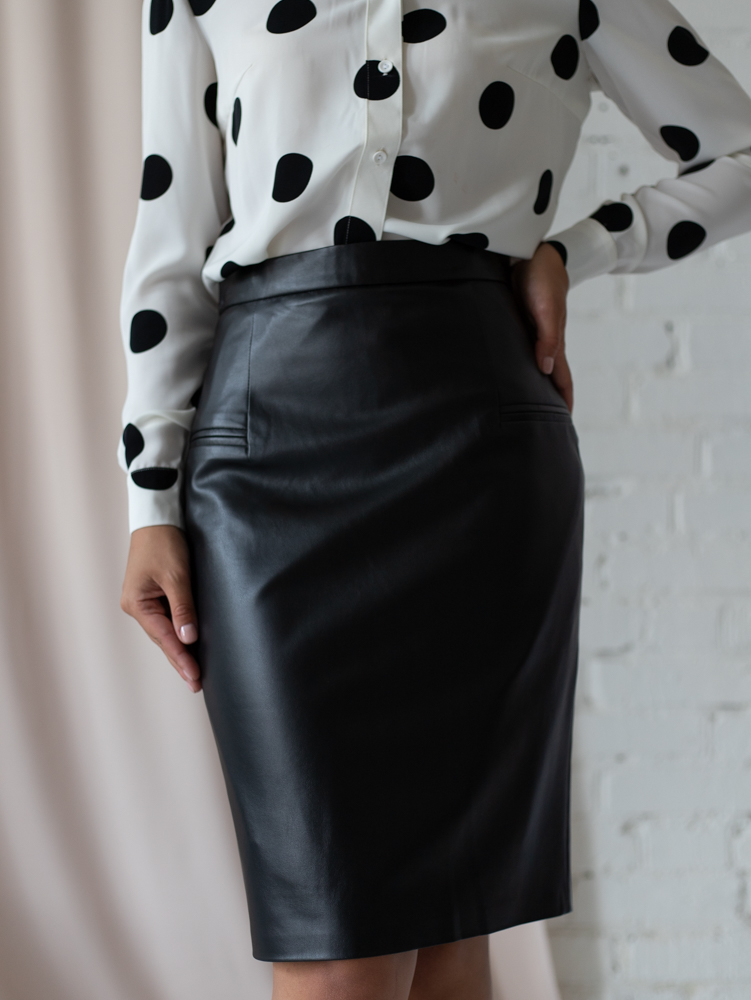 Женская одежда, юбка из экокожи, артикул: 824-0194, Цвет: черный,  Фабрика Трика, фото №1