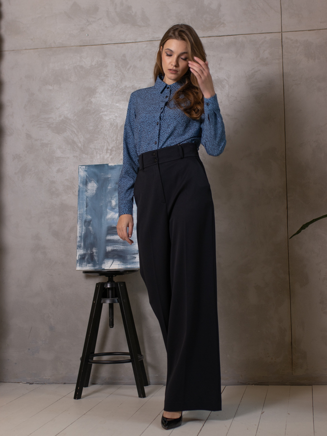 Женская одежда, брюки, артикул: 4419-0422, Цвет: синий,  Фабрика Трика, фото №1