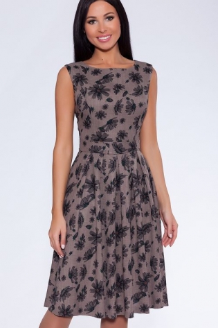 Женская одежда, платье, артикул: 684-0379, Цвет: Серо-коричневый,  Фабрика Трика, фото №1.