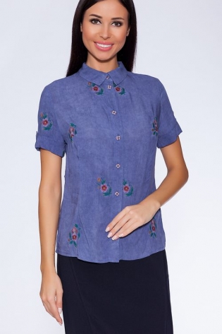Женская одежда, рубашка, артикул: 908-0002, Цвет: фиолетовый,  Фабрика Трика, фото №1.