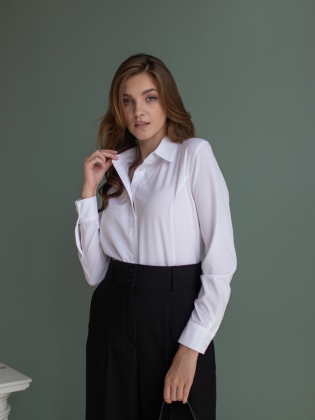 Женская одежда, рубашка, артикул: 972-0581, Цвет: белый,  Фабрика Трика, фото №1.