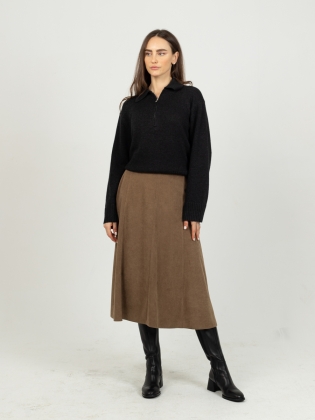 Женская одежда, вельветовая юбка, артикул: 1035-0873, Цвет: песочный,  Фабрика Трика, фото №1.