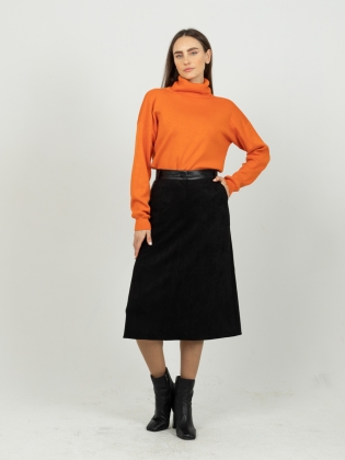 Женская одежда, замшевая юбка, артикул: 1068-0840, Цвет: черный,  Фабрика Трика, фото №1.