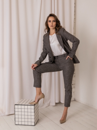 Женская одежда, брюки, артикул: 4427-0313, Цвет: Бежево-коричневый,  Фабрика Трика, фото №1.