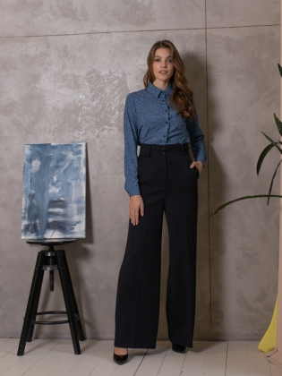 Женская одежда, брюки, артикул: 4419-0422, Цвет: синий,  Фабрика Трика, фото №1.