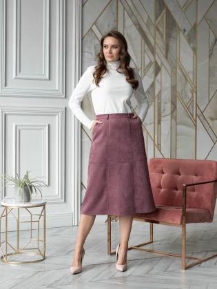 Женская одежда, юбка, артикул: 1056-0821, Цвет: брусничный,  Фабрика Трика, фото №1.