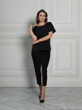 Женская одежда, блуза, артикул: 999-0810, Цвет: черный,  Фабрика Трика, фото №1.