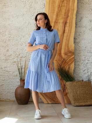 Женская одежда, платье, артикул: 998-0799, Цвет: голубой,  Фабрика Трика, фото №1.