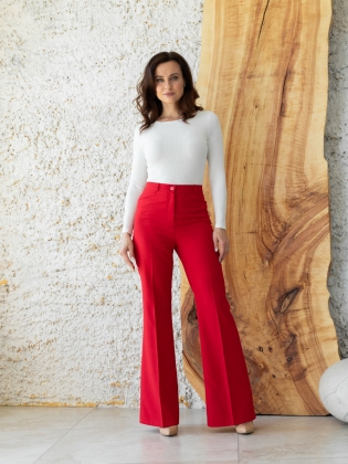 Женская одежда, брюки, артикул: 4473-0782, Цвет: красный,  Фабрика Трика, фото №1.