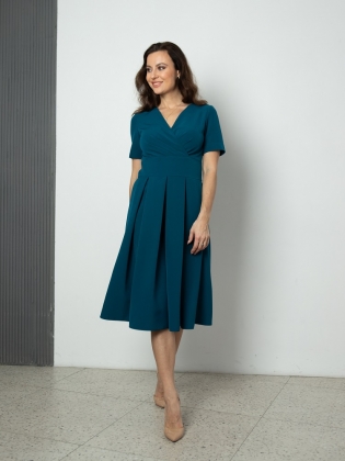 Женская одежда, платье, артикул: 416-0773, Цвет: темно-бирюзовый,  Фабрика Трика, фото №1.