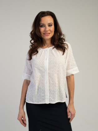 Женская одежда, блуза, артикул: 414-0762, Цвет: белый,  Фабрика Трика, фото №1.
