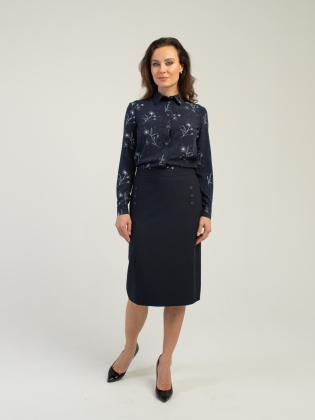 Женская одежда, юбка, артикул: 840-0187, Цвет: темно синий,  Фабрика Трика, фото №1.