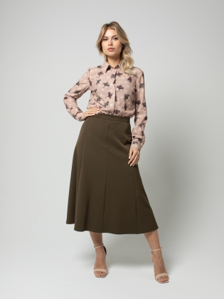 Женская одежда, юбка, артикул: 1035-0740, Цвет: Хаки,  Фабрика Трика, фото №1.
