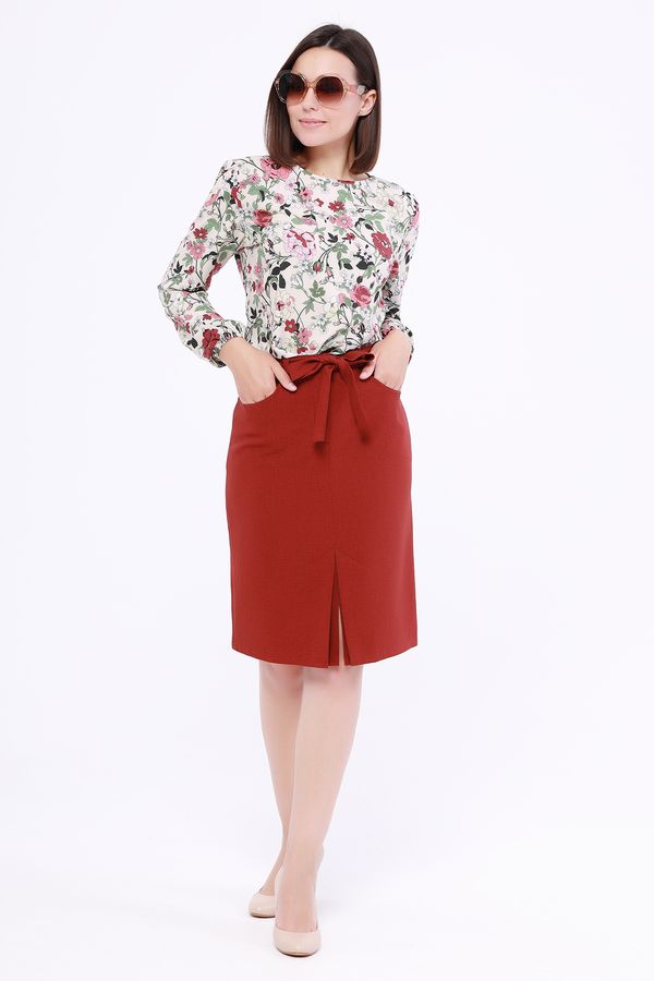 Женская одежда, юбка, артикул: 843-0392, Цвет: Терракотовый,  Фабрика Трика, фото №1