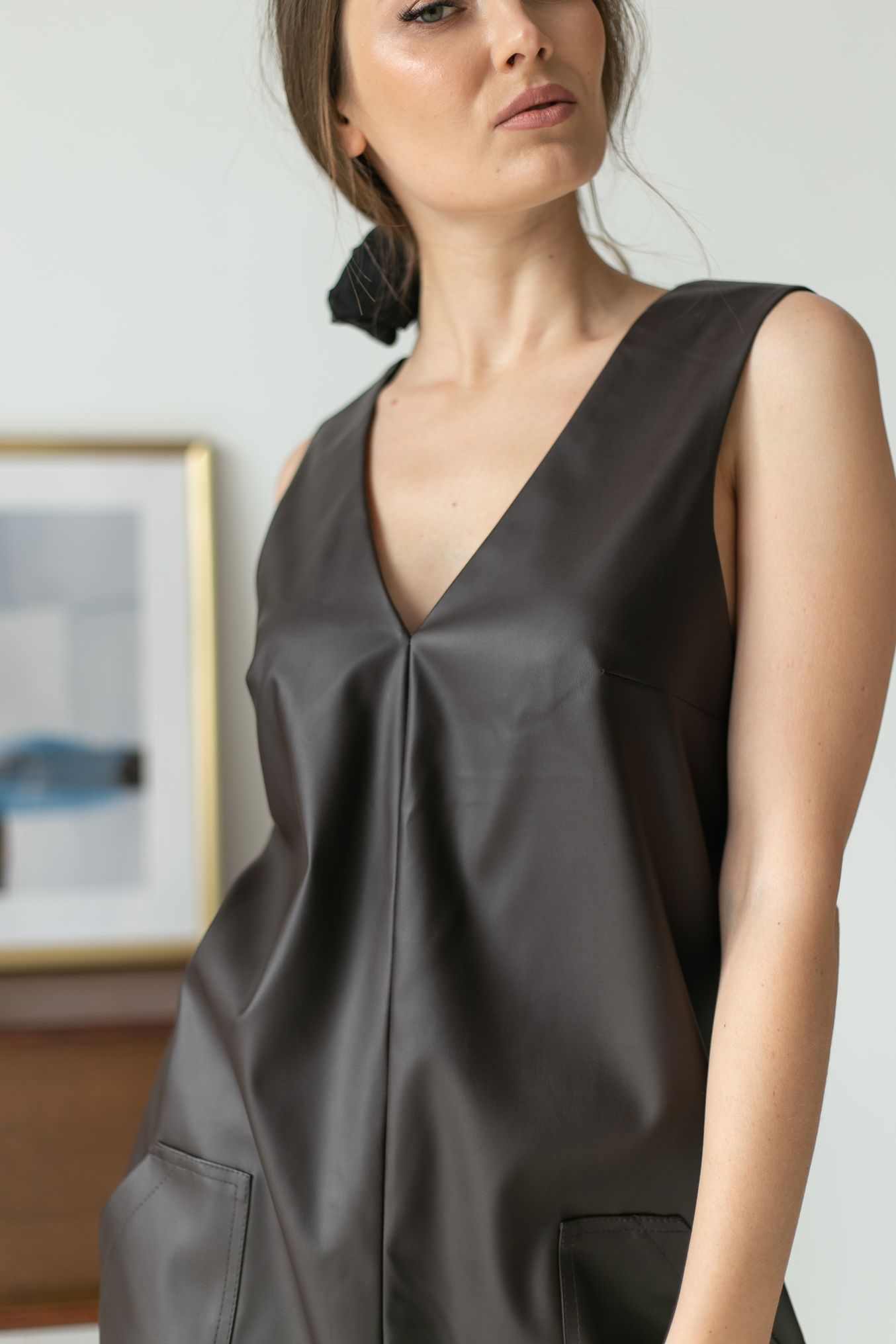 Женская одежда, сарафан, артикул: 981-0513, Цвет: коричневый,  Фабрика Трика, фото №1