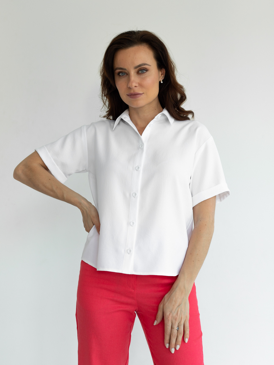Женская одежда, рубашка, артикул: 040-0694, Цвет: белый,  Фабрика Трика, фото №1