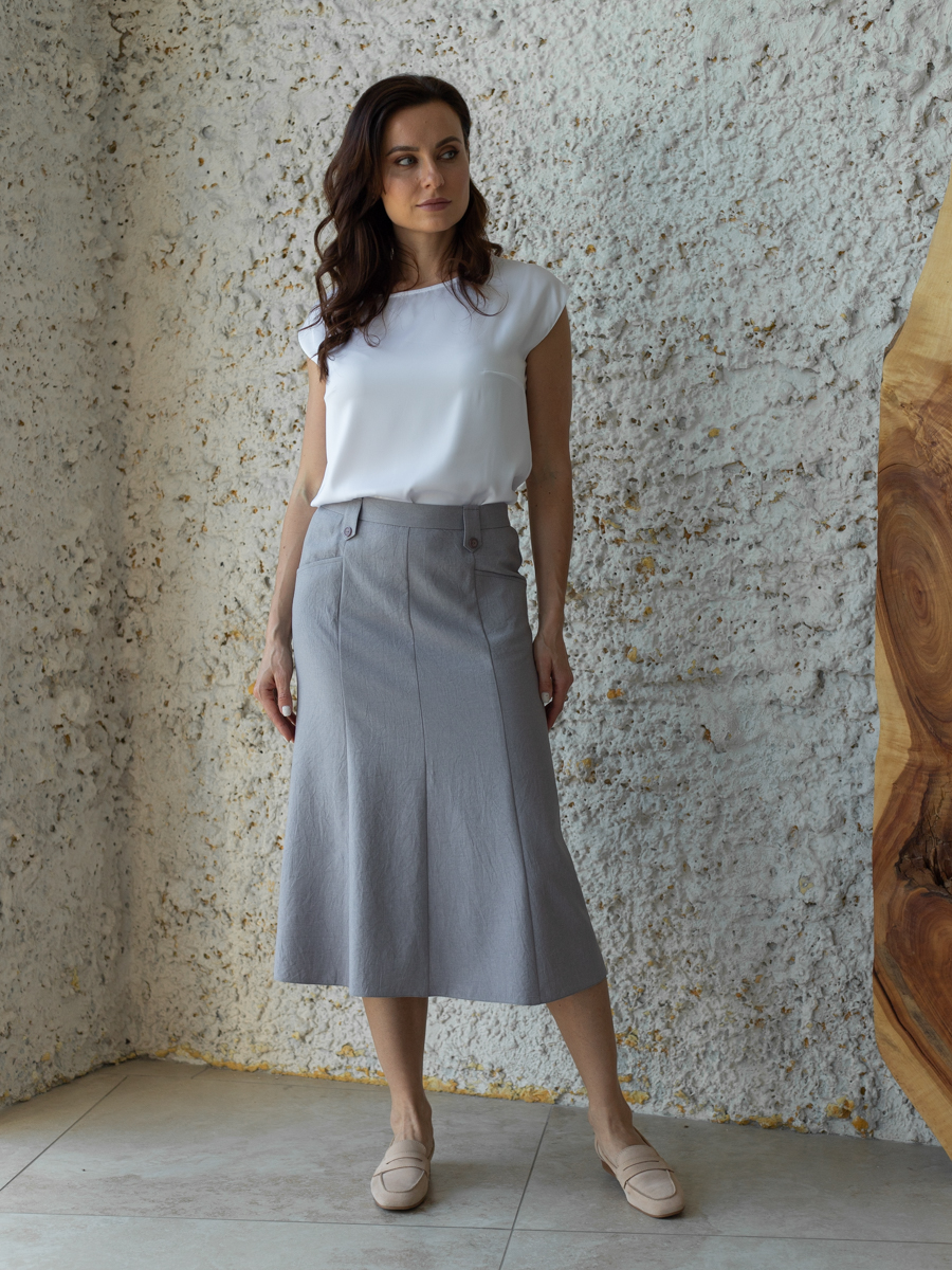 Женская одежда, юбка, артикул: 1046-0789, Цвет: серый,  Фабрика Трика, фото №1