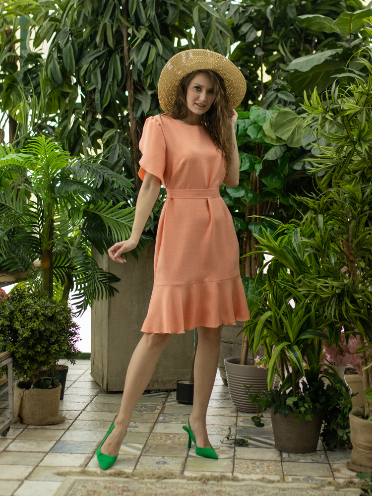 Женская одежда, платье, артикул: 959-0366, Цвет: коралловый,  Фабрика Трика, фото №1