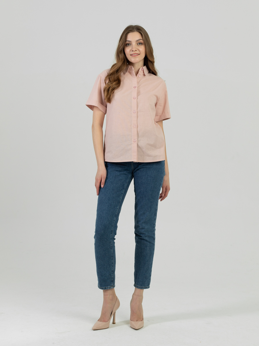Женская одежда, рубашка, артикул: 040-0663, Цвет: розовый,  Фабрика Трика, фото №1