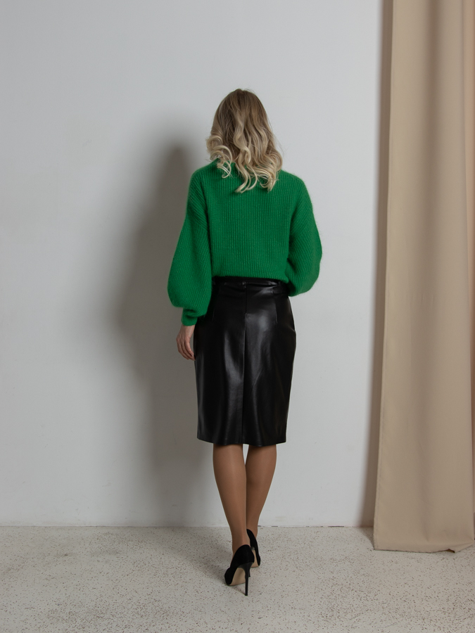 Женская одежда, юбка из экокожи, артикул: 849-0583, Цвет: черный,  Фабрика Трика, фото №1