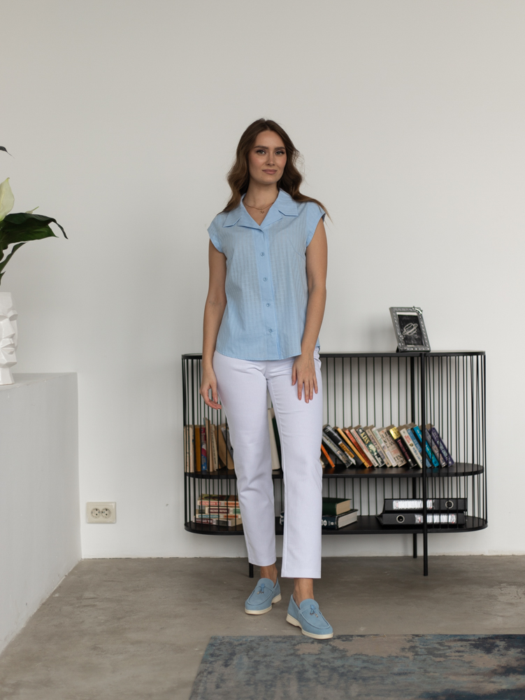 Женская одежда, рубашка, артикул: 993-0659, Цвет: голубой,  Фабрика Трика, фото №1