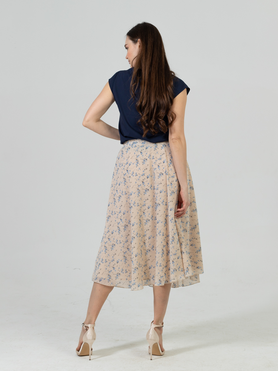 Женская одежда, шифоновая юбка, артикул: 1047-0563, Цвет: бежевый,  Фабрика Трика, фото №1
