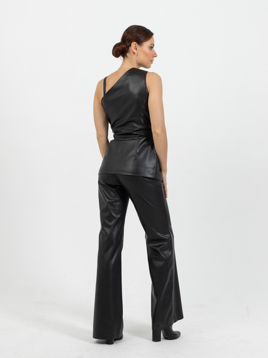 Женская одежда, брюки из экокожи, артикул: 4470-0583, Цвет: черный,  Фабрика Трика, фото №1