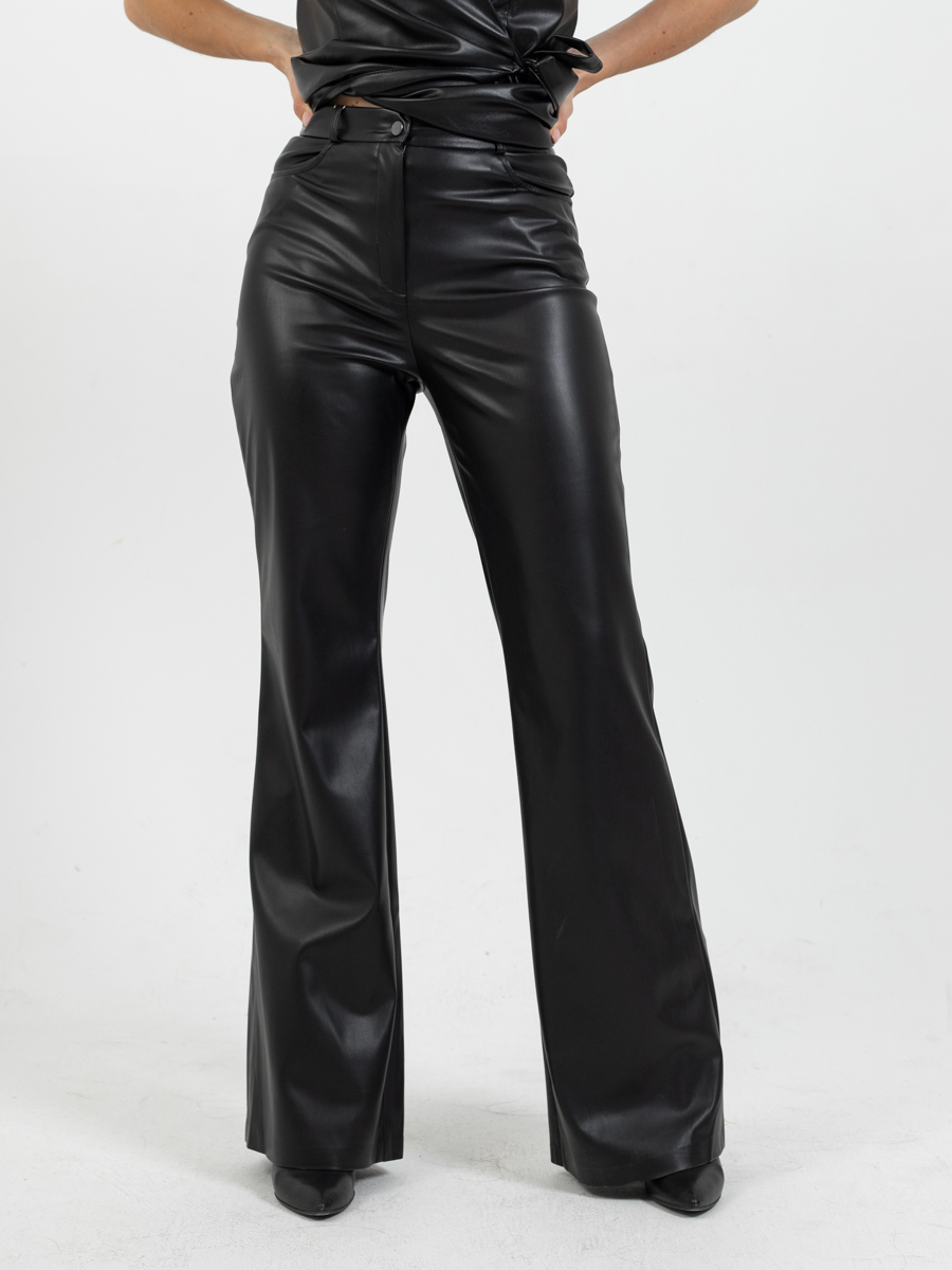 Женская одежда, брюки из экокожи, артикул: 4470-0583, Цвет: черный,  Фабрика Трика, фото №1
