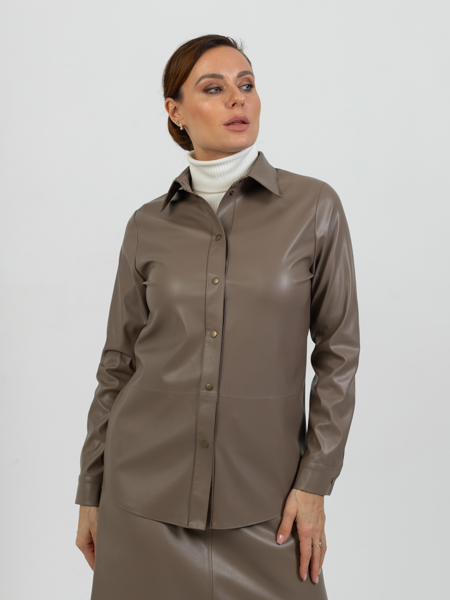 Женская одежда, рубашка из экокожи, артикул: 983-0845, Цвет: ,  Фабрика Трика, фото №1