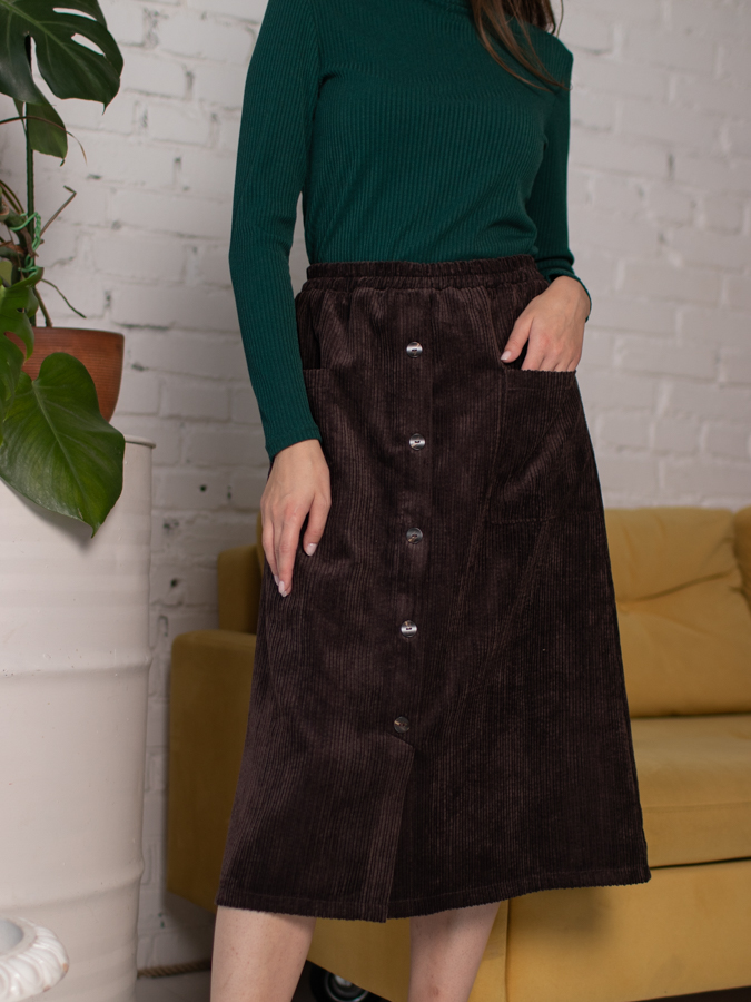 Женская одежда, юбка, артикул: 1011-0593, Цвет: Темно-коричневый,  Фабрика Трика, фото №1