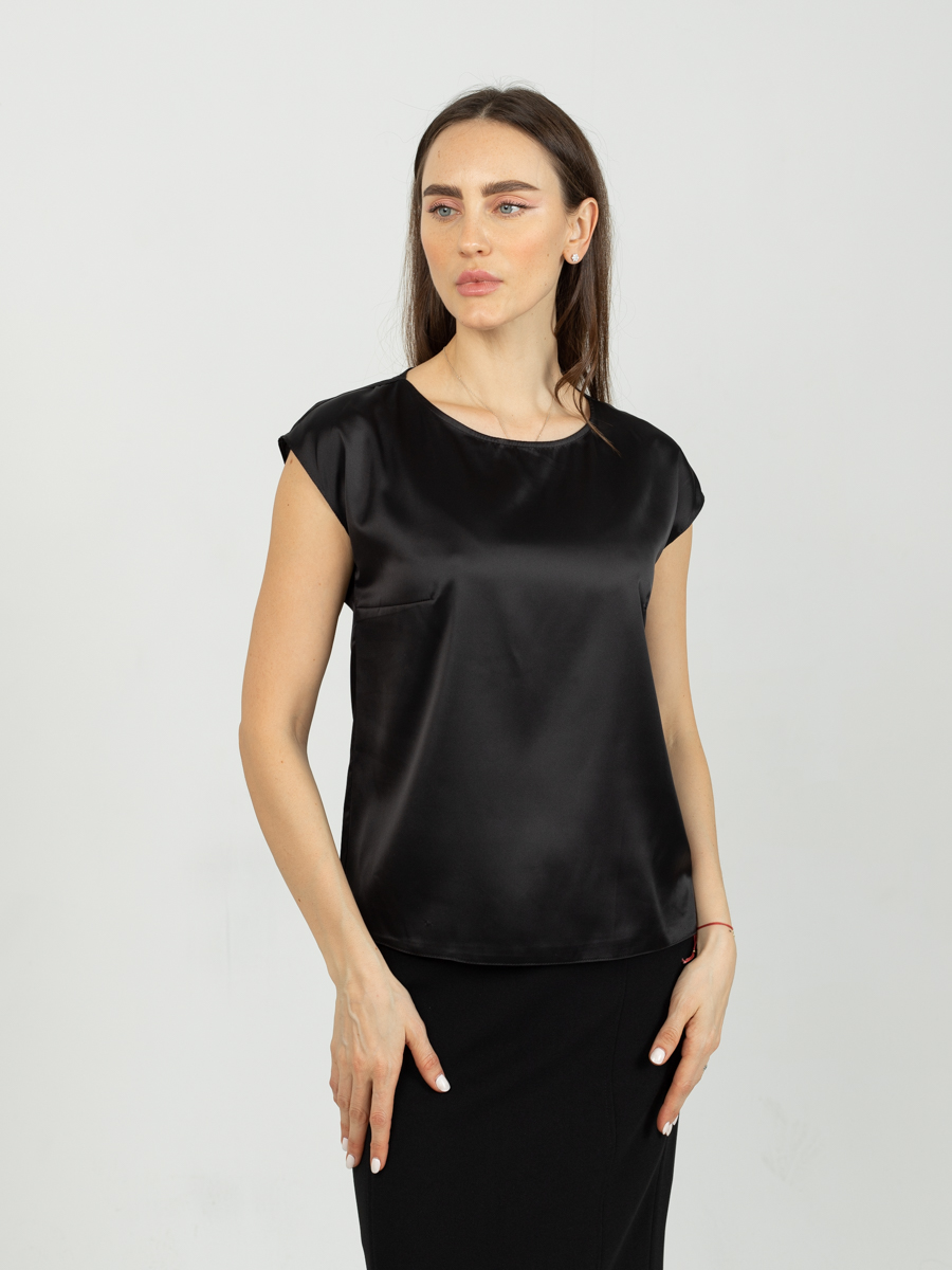 Женская одежда, Блуза , артикул: 989-0810, Цвет: черный,  Фабрика Трика, фото №1