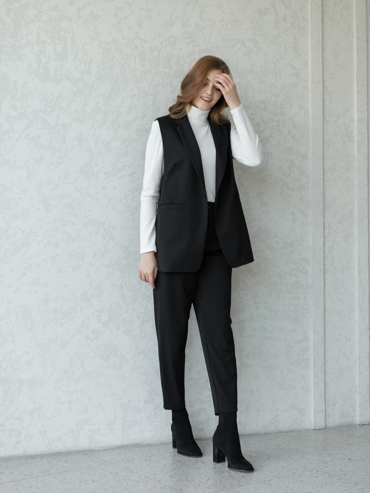 Женская одежда, жилет, артикул: 034-0346, Цвет: черный,  Фабрика Трика, фото №1