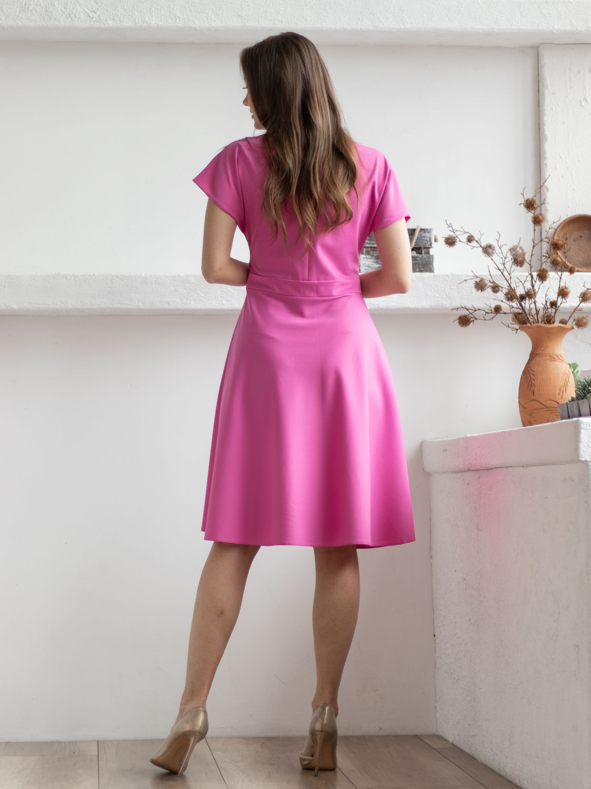 Женская одежда, платье, артикул: 954-750, Цвет: розовый,  Фабрика Трика, фото №1