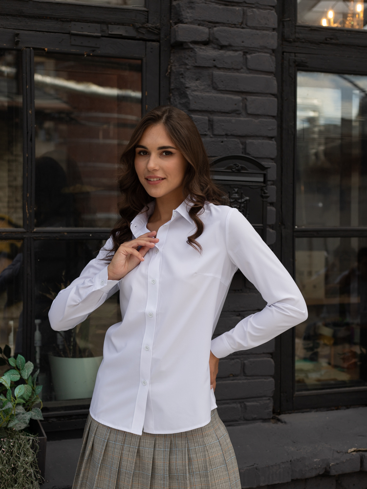 Женская одежда, рубашка, артикул: 976-0702, Цвет: белый,  Фабрика Трика, фото №1