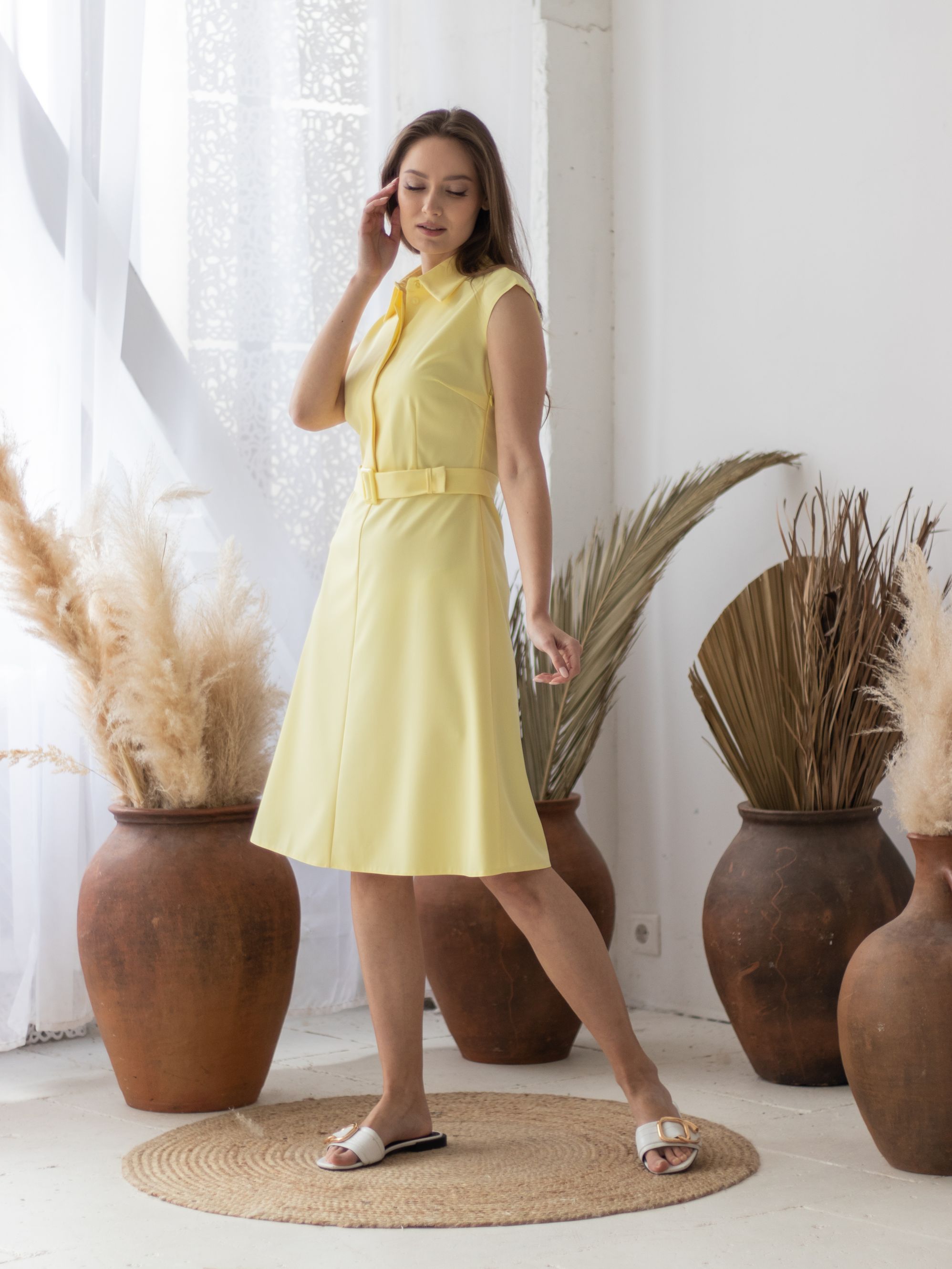Женская одежда, платье, артикул: 951-0326, Цвет: желтый,  Фабрика Трика, фото №1