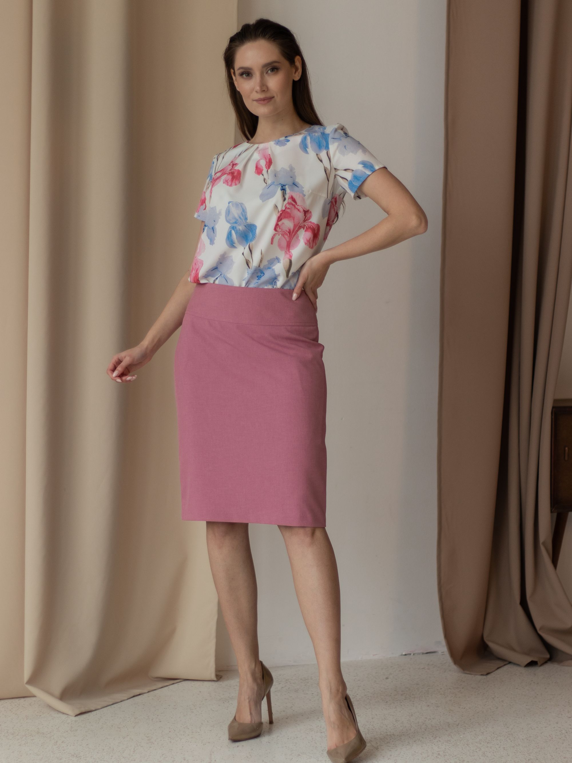Женская одежда, юбка, артикул: 898-0355, Цвет: розовый,  Фабрика Трика, фото №1