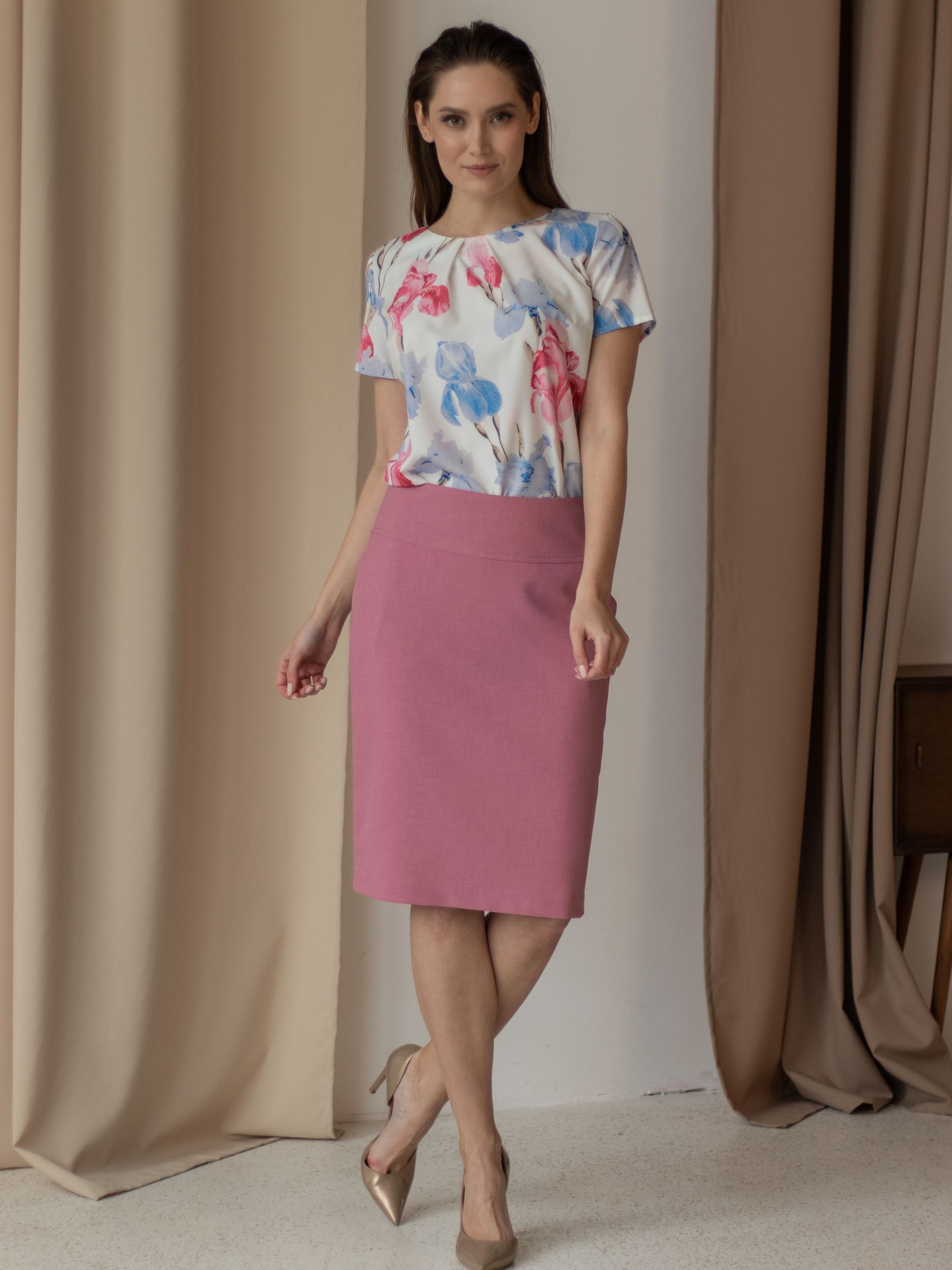 Женская одежда, юбка, артикул: 898-0355, Цвет: розовый,  Фабрика Трика, фото №1