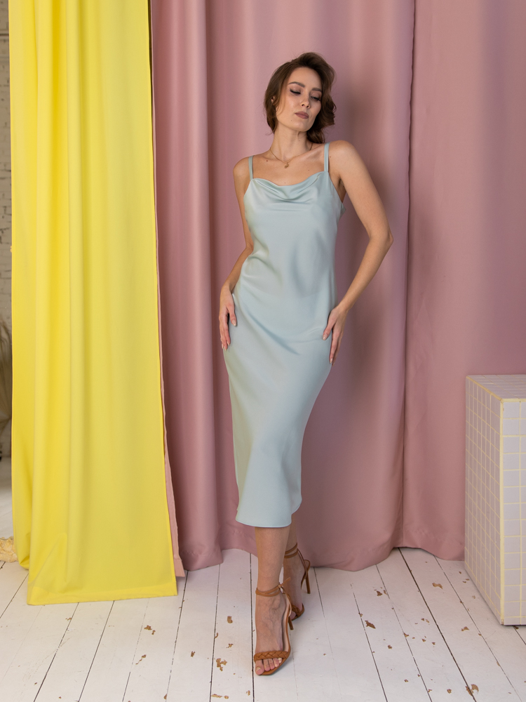 Женская одежда, платье, артикул: 407-0684, Цвет: бирюзовый,  Фабрика Трика, фото №1