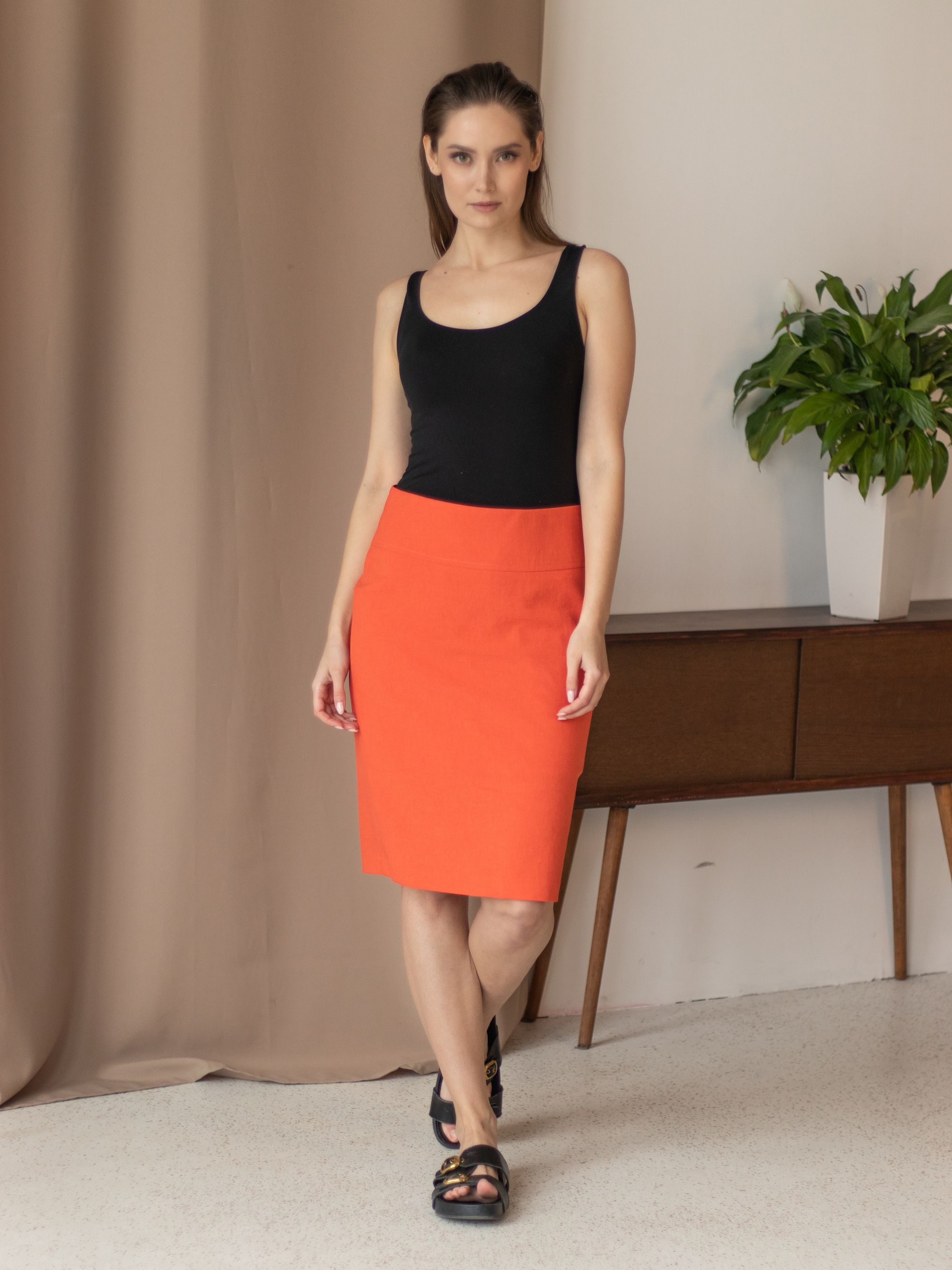 Женская одежда, юбка, артикул: 898-539, Цвет: оранжевый,  Фабрика Трика, фото №1