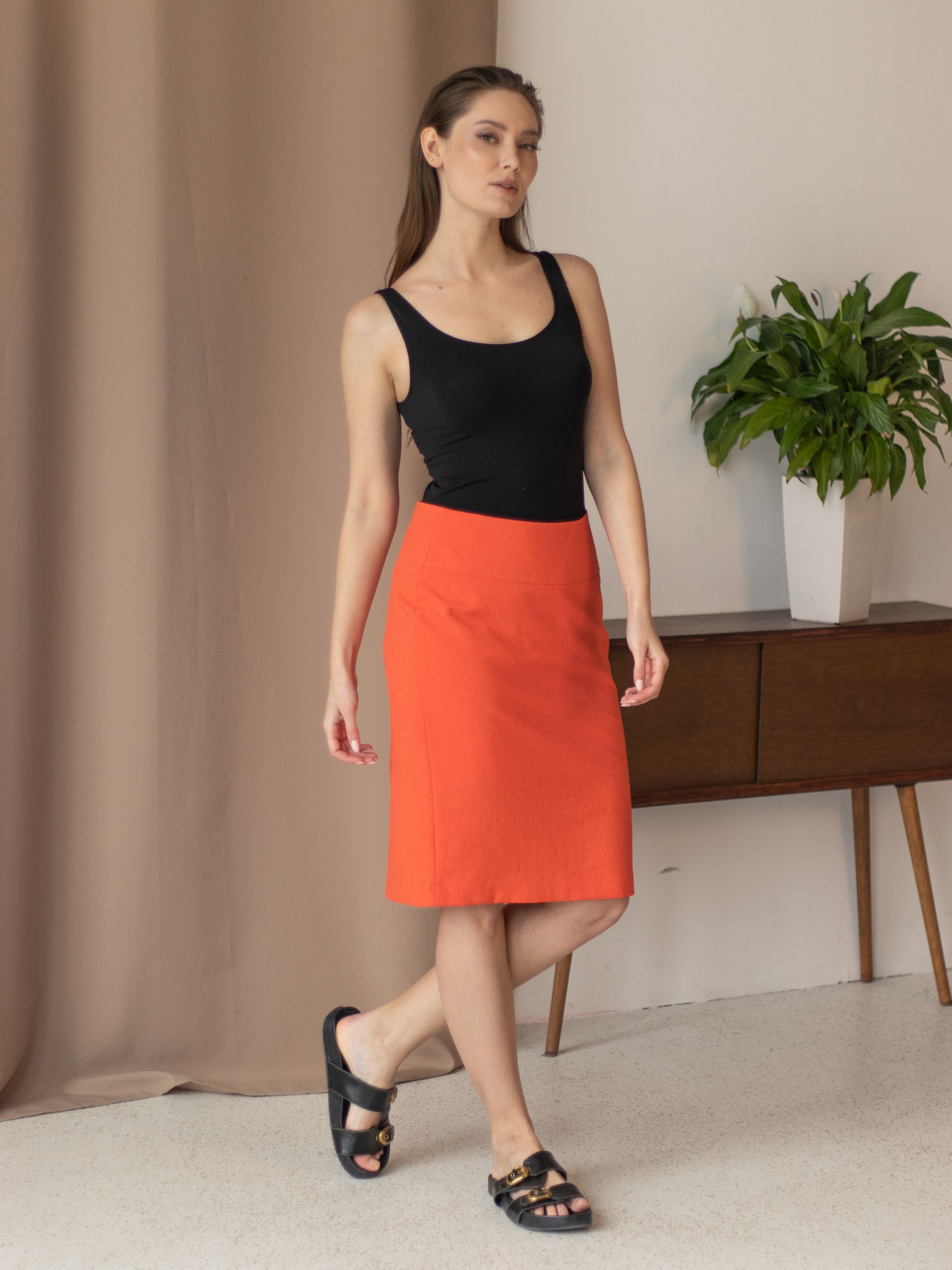 Женская одежда, юбка, артикул: 898-539, Цвет: оранжевый,  Фабрика Трика, фото №1
